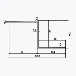 TEMPOLISTEL® B106 Schattenfugenprofil für 25 mm-Gipsplatten – Bild 2