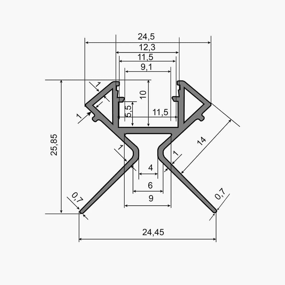 profile-led-ba13-a138-dimensions 3
