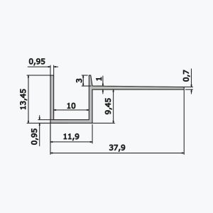 TEMPOLISTEL® A108 Schattenfugenprofil – Bild 2