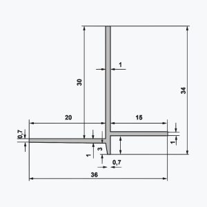 TEMPOLISTEL® B101 Übergangsprofil verputzbar, für Deckenabsätze zwischen Gipsabhangdecken und Rasterdecken – Bild 2