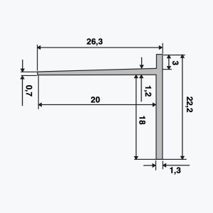 TEMPOLISTEL® B102 Abschlussprofil 18 mm – Bild 2