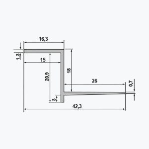 TEMPOLISTEL® B103 Schattenfugenprofil für 18 mm-Gipsplatten – Bild 2