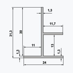 TEMPOLISTEL® B104 Übergangsprofil zur Verbindung zwischen Gipsabhangdecke und Rasterdecke – Bild 2
