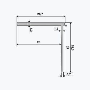 TEMPOLISTEL® B107 Abschlussprofil für 25 mm-Gipsplatten – Bild 2