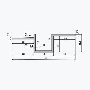 TEMPOLISTEL® B110 Profil für den Übergang zwischen Gipsabhangdecken und Rasterdecken – Bild 2